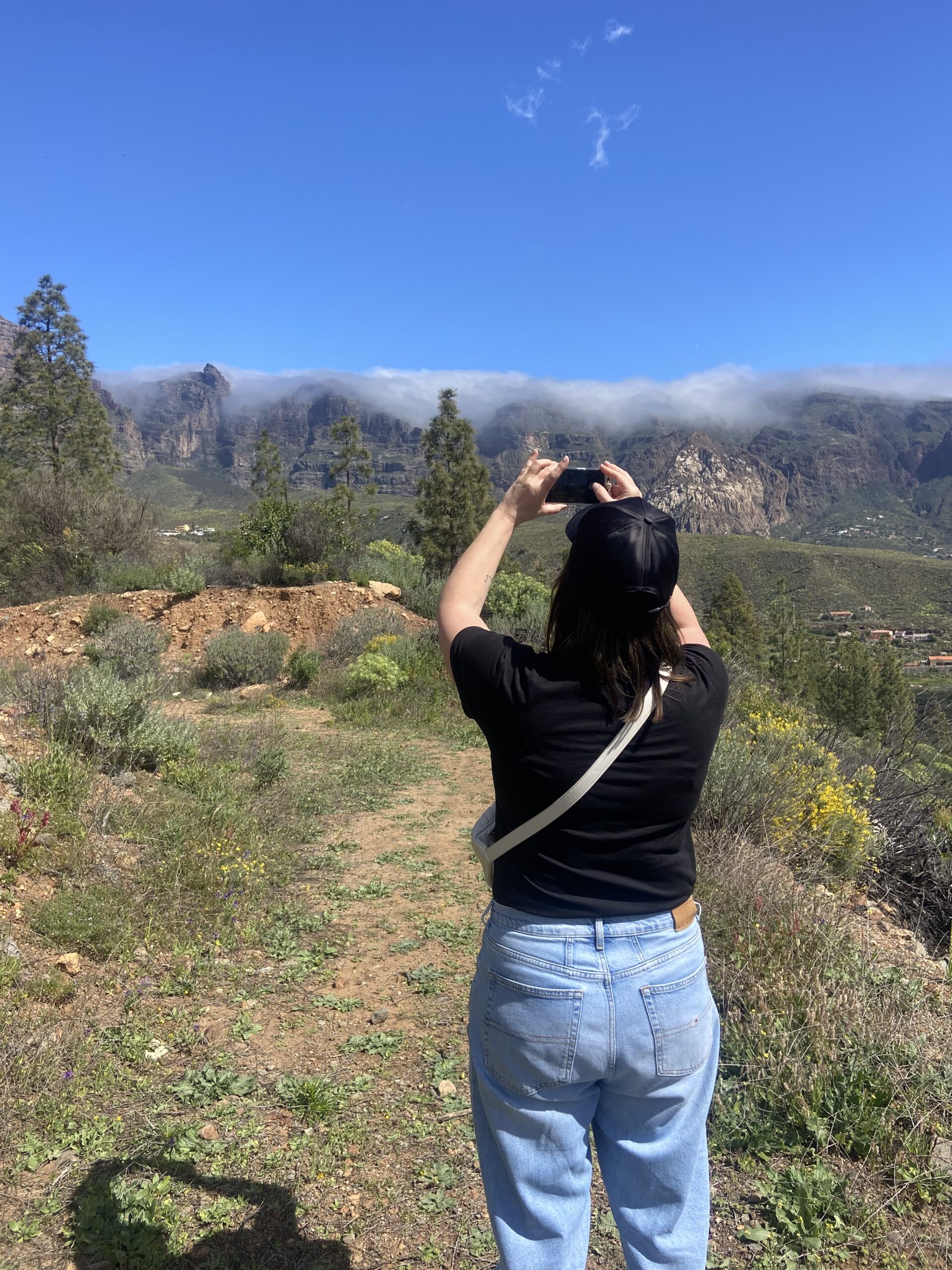 Scenic volcanic landscape in Gran Canaria with mountain roads and panoramic views